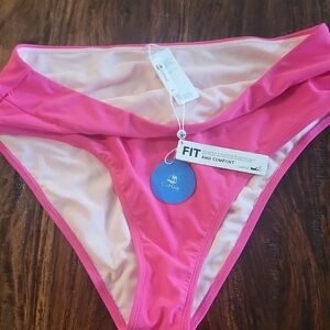 Cupshe Bright Pink Fold-Over Bikini Bottoms SZ XL NWT